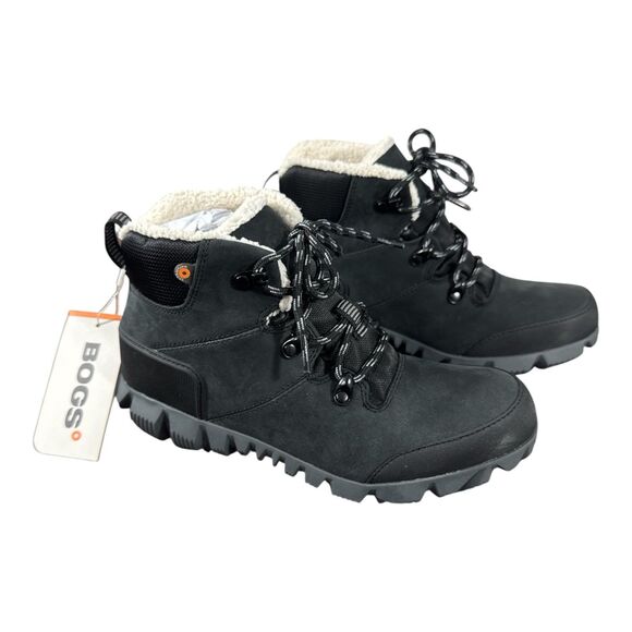 BOGS Women's Arcata Urban Leather Mid Winter Boot Waterproof, Black Size 7 - Picture 2 of 6